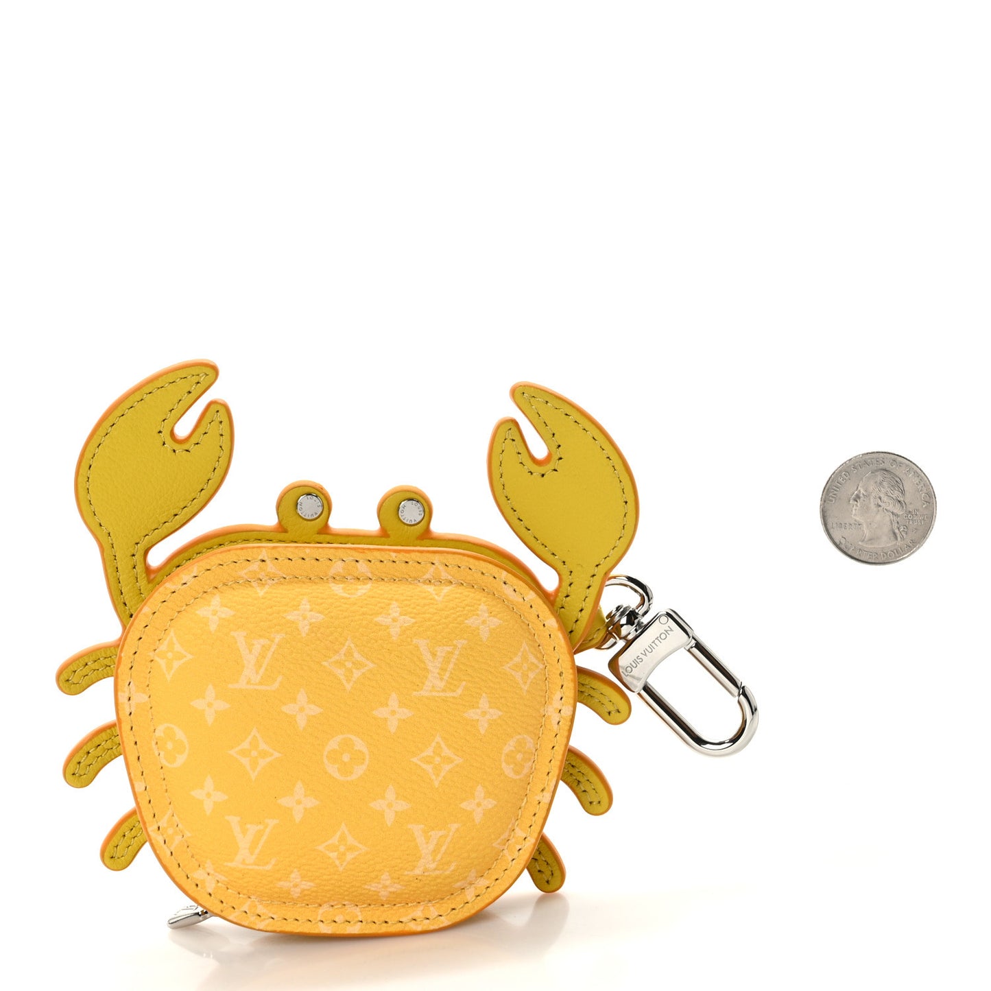 Monogram Crab Bag Charm Yellow