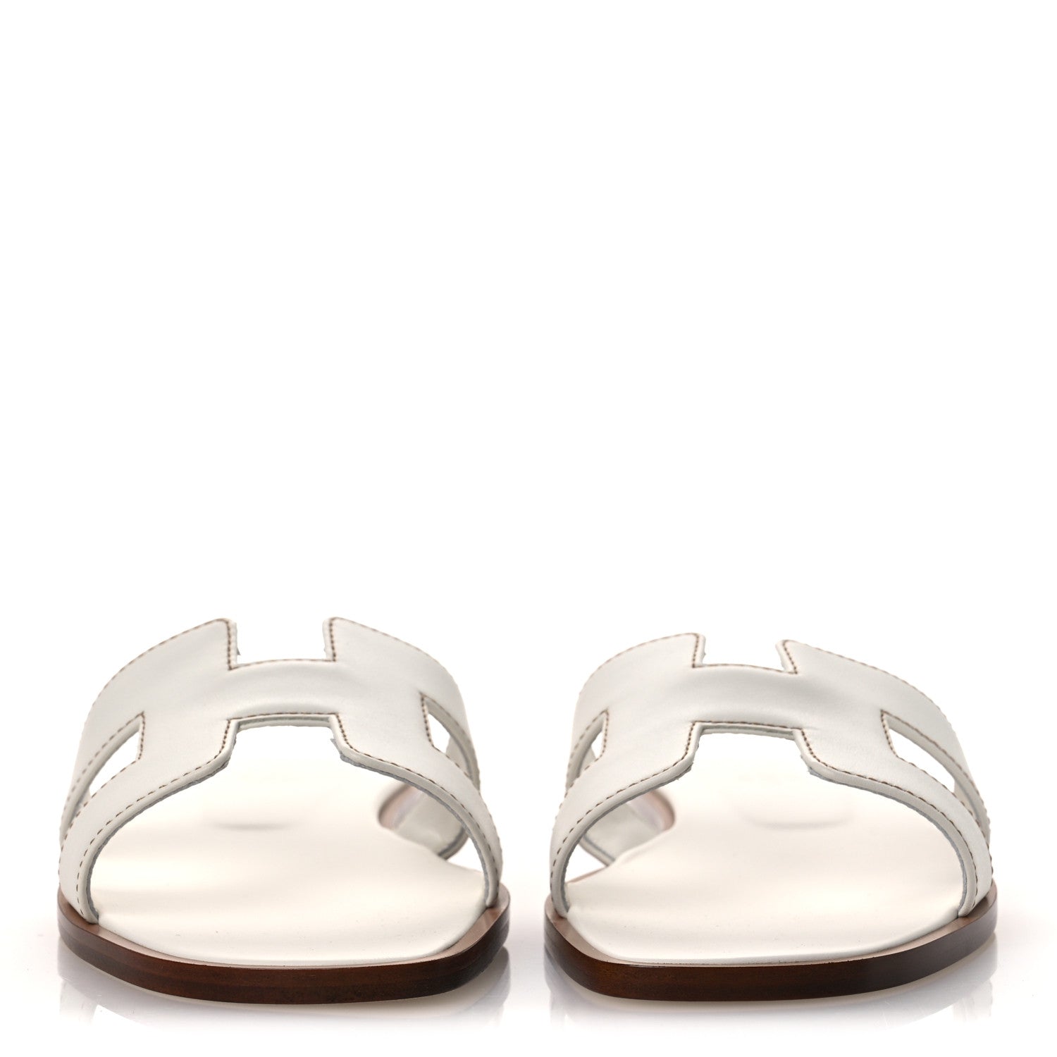 Hermes Box Calfskin Oran Sandals 36 White 3 of 11