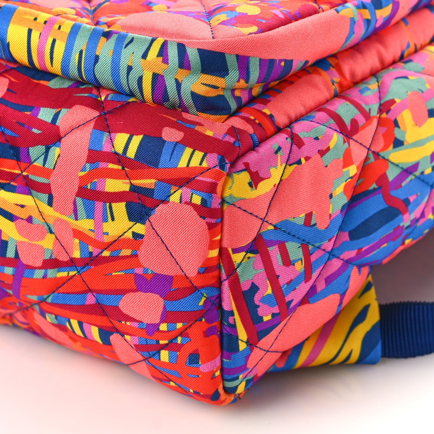 Chanel Foulard Fabric Quilted Printed Backpack Pink 9 of 9