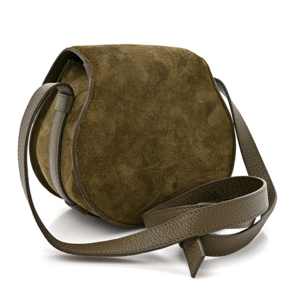 Chloe Suede Calfskin Small Marcie Saddle Bag Deep Olive 3 of 10