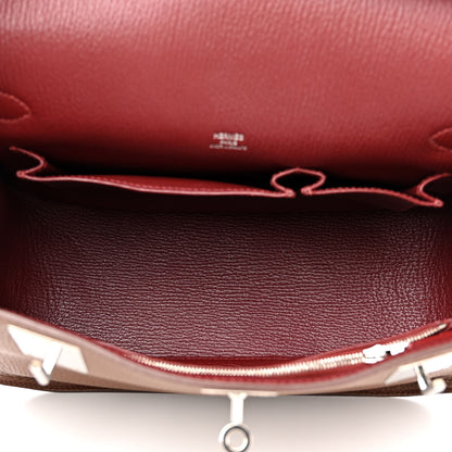 Hermes Taurillon Clemence Jypsiere 28 Marron D'Inde Rouge H 5 of 11
