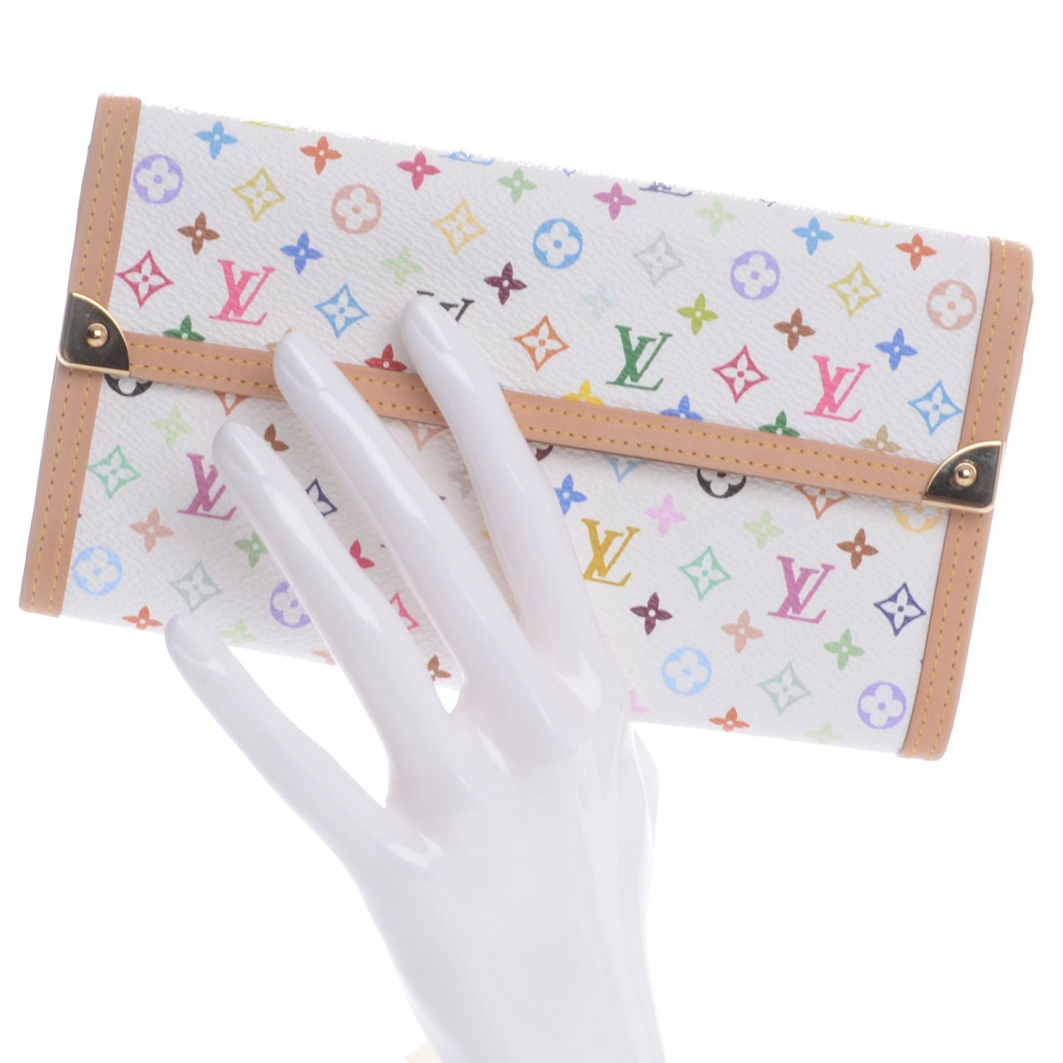 Louis Vuitton Monogram Multicolor Porte Tresor International Wallet White 2 of 7