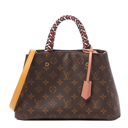 Louis Vuitton Monogram Braided Montaigne BB Coquelicot Creme Safran Peach 1 of 8