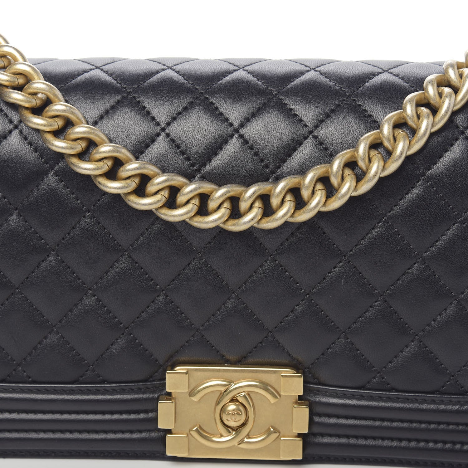 Chanel Lambskin Quilted Medium Boy Flap Black 10 of 12