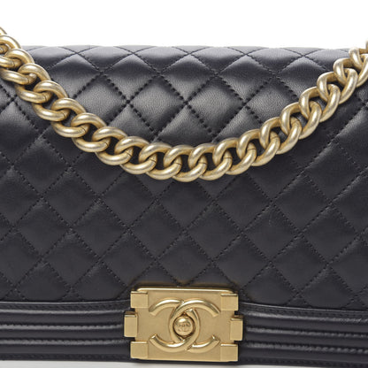 Chanel Lambskin Quilted Medium Boy Flap Black 10 of 12