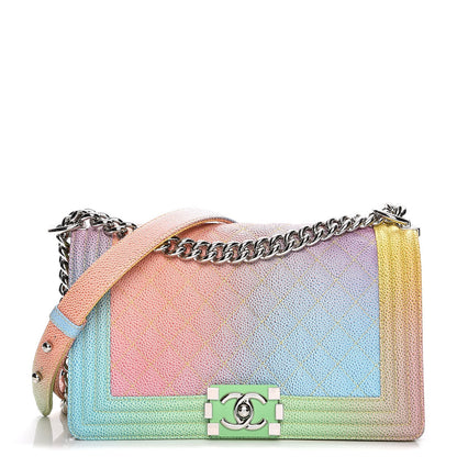 Chanel Caviar Quilted Medium Cuba Rainbow Boy Flap Multicolor 1 of 8