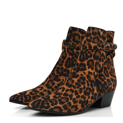 Saint Laurent Suede Blake Ankle Boots 38.5 Leopard 3 of 7