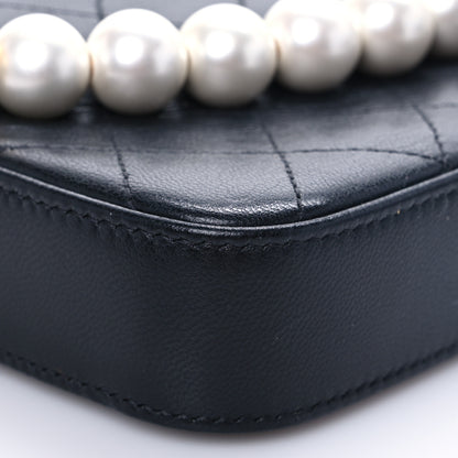 Chanel Goatskin Stitched Small Chic Pearls Clutch With Chain Black 11 of 12
