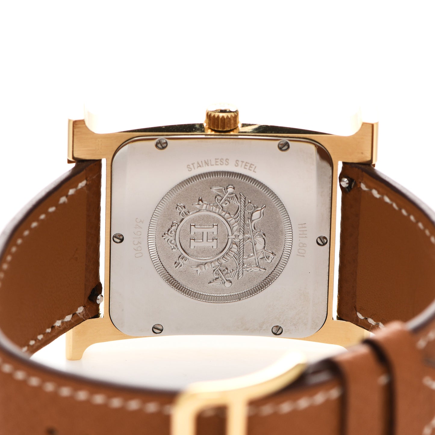 Stainless Steel Epsom 30.5mm Heure H Hour Quartz Watch Gold