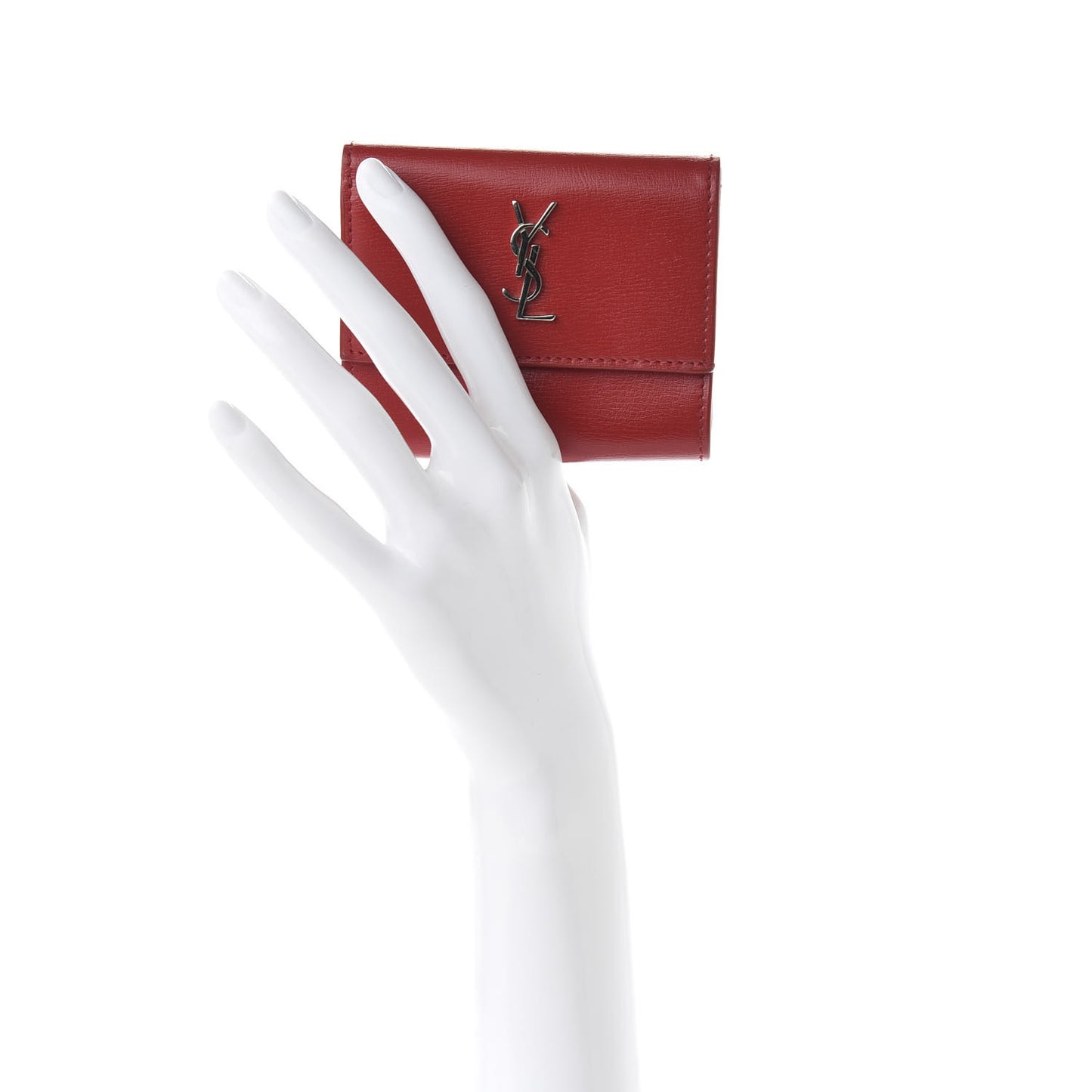 Calfskin Monogram Compact Wallet Rouge Eros