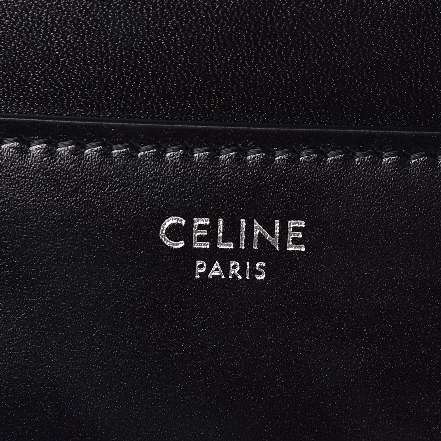 Celine Satinated Calfskin Medium 16 Top Handle Bag Black 7 of 10