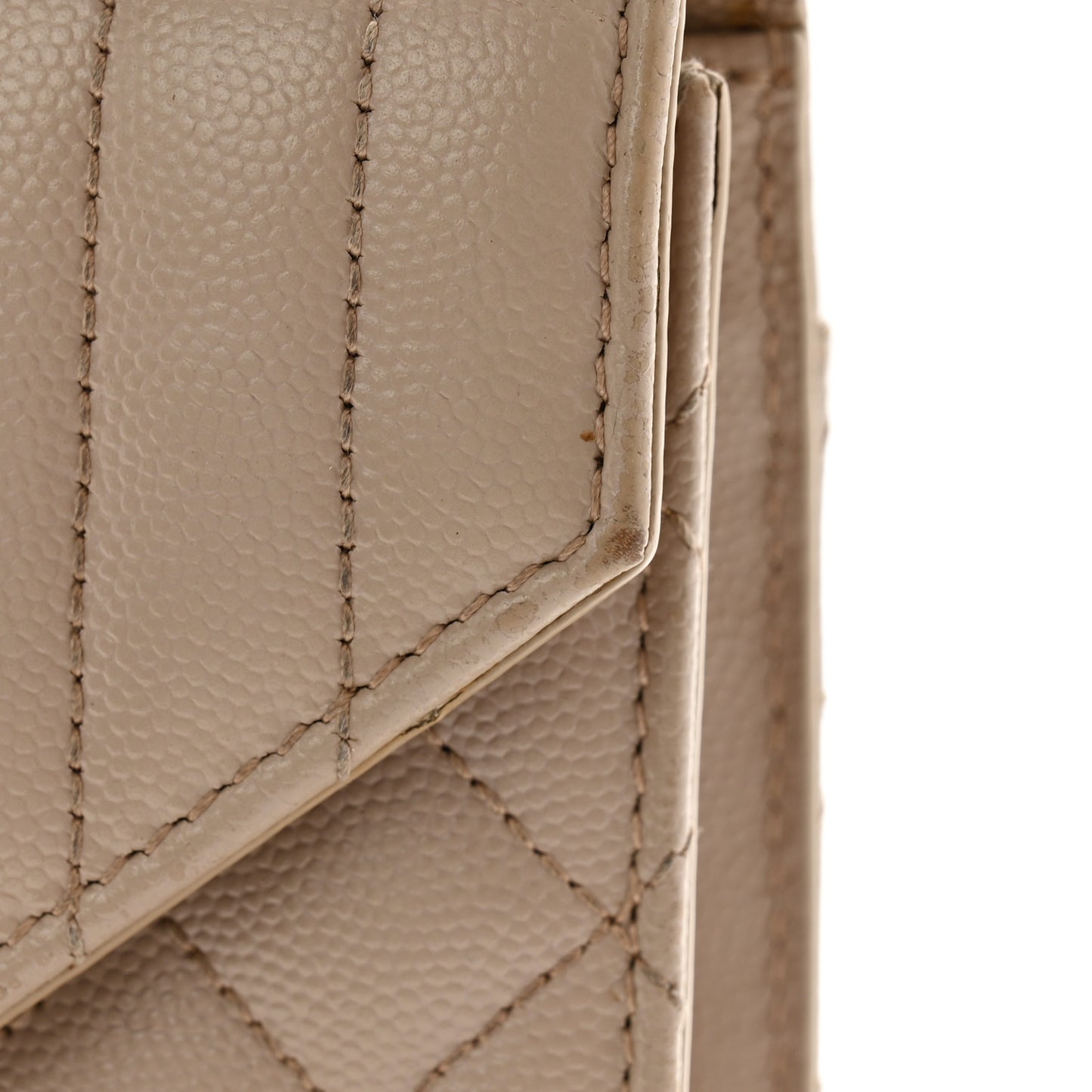 Grain De Poudre Textured Mixed Matelasse Medium Triquilt Monogram Satchel Dark Beige