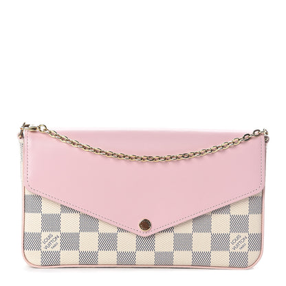 Louis Vuitton Damier Azur Calfskin Pochette Felicie Eau de Rose 1 of 9