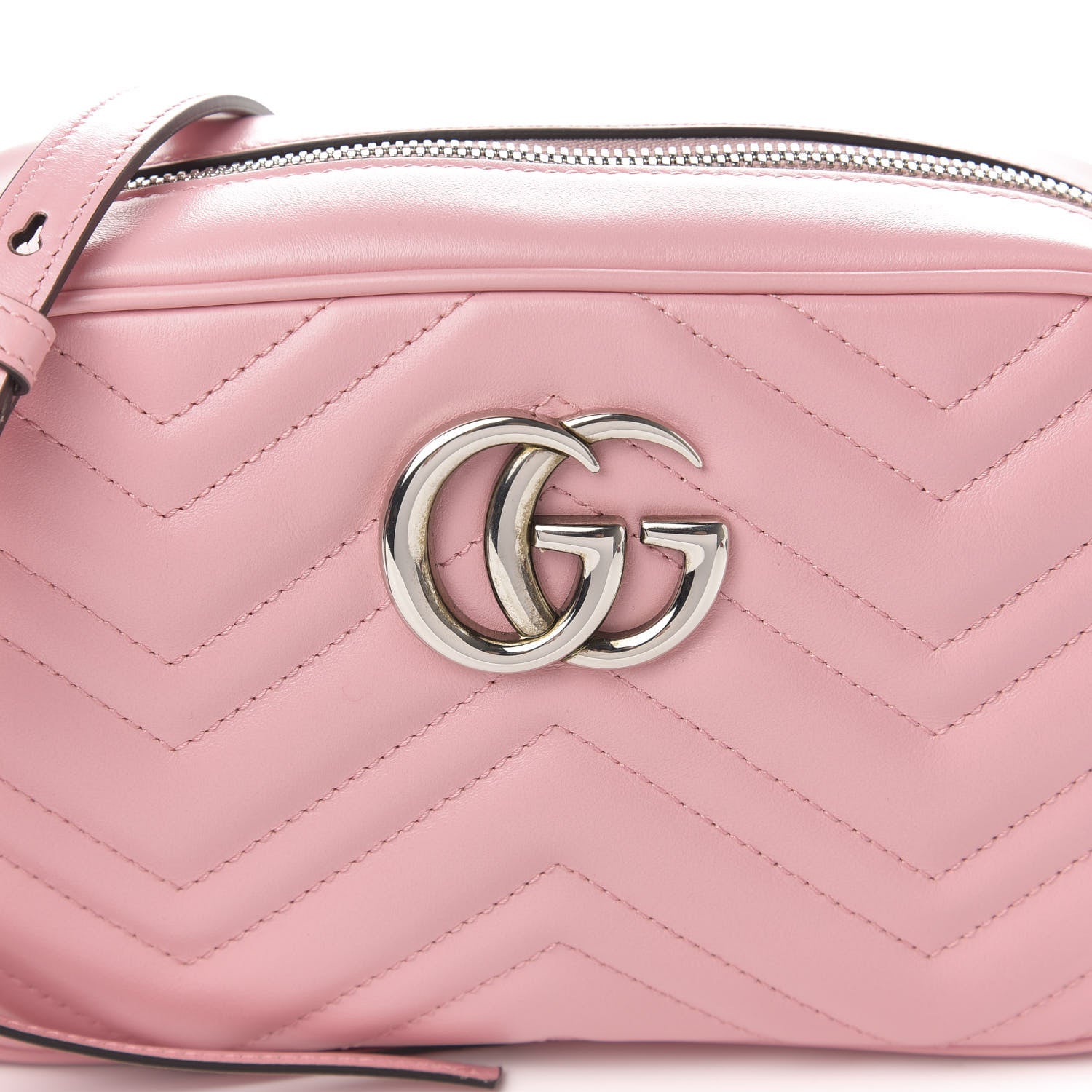 Gucci Calfskin Matelasse Small GG Marmont Chain Shoulder Bag Wild Rose 10 of 11