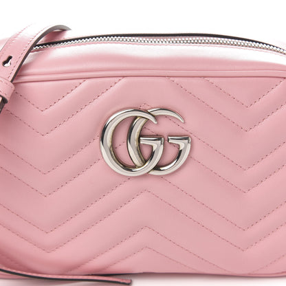 Gucci Calfskin Matelasse Small GG Marmont Chain Shoulder Bag Wild Rose 10 of 11