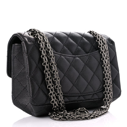 Chanel Metallic Sheepskin Quilted 2.55 Reissue Mini Flap Black 3 of 10