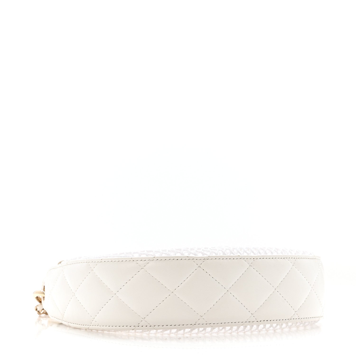 Chanel Mesh Shiny Lambskin Chain Hobo White 5 of 14