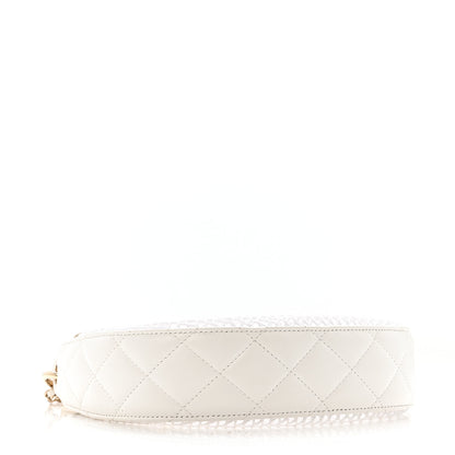 Chanel Mesh Shiny Lambskin Chain Hobo White 5 of 14