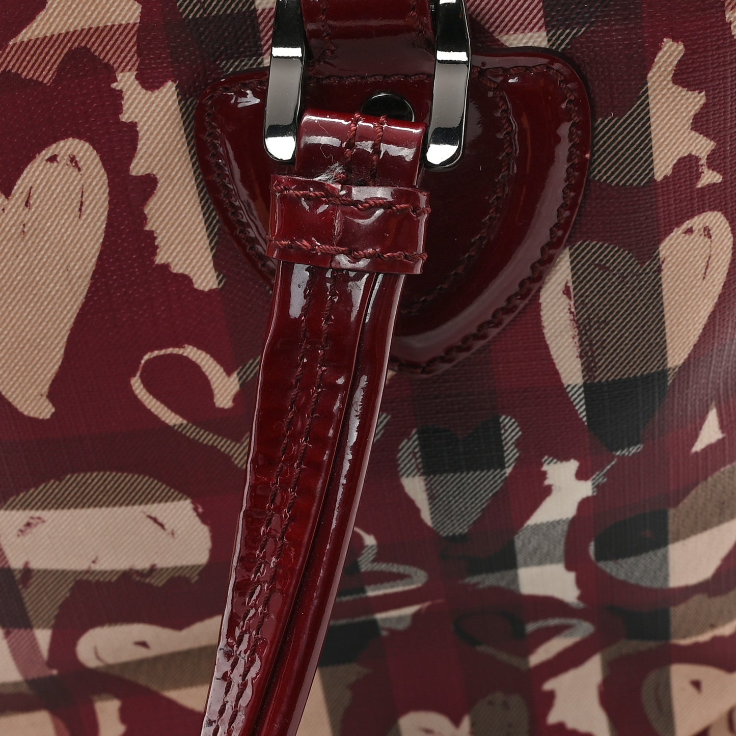 Nova Check Heart Tote Red