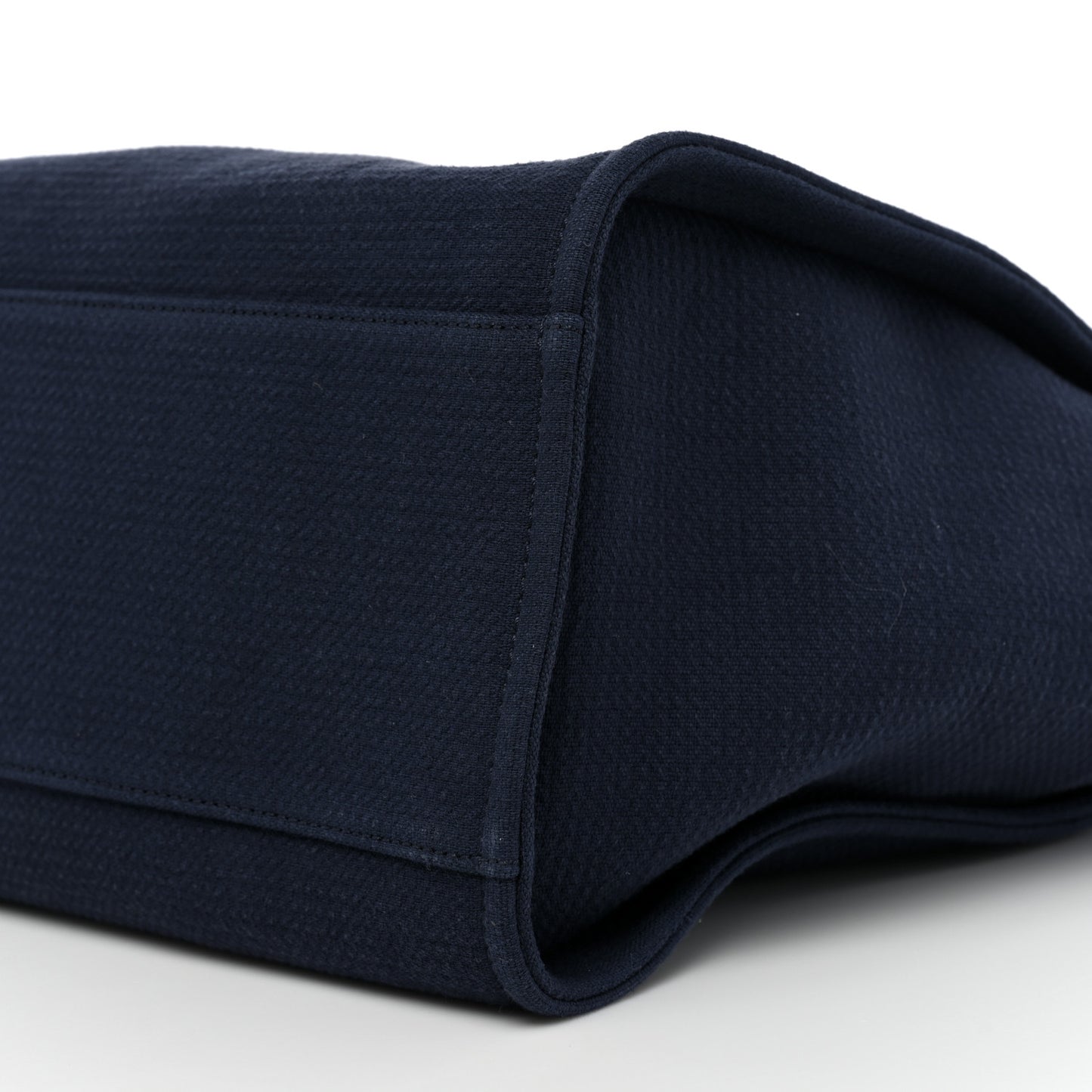 Mixed Fibers Calfskin Medium Deauville Tote Dark Blue