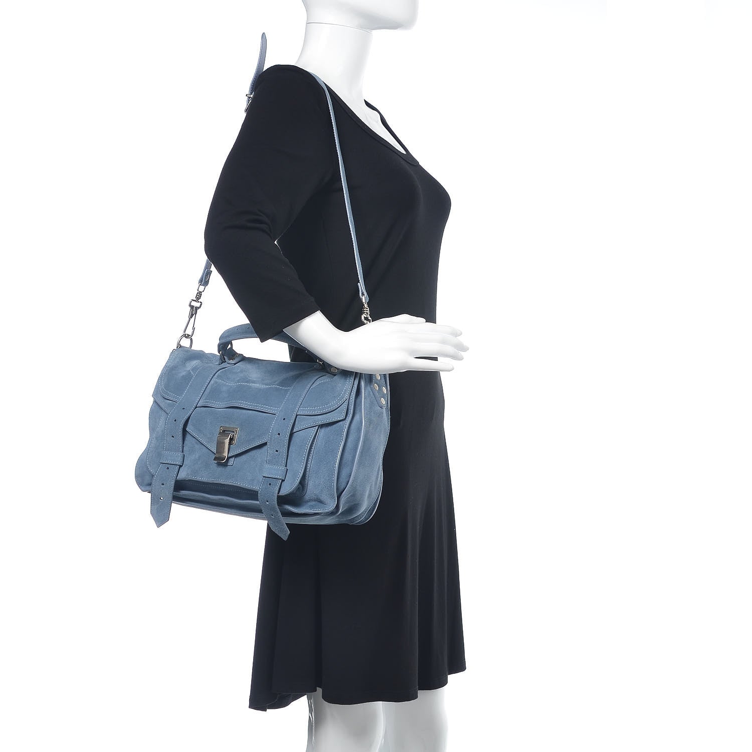 Proenza Schouler Suede Medium PS1 Satchel Polar Blue 2 of 18