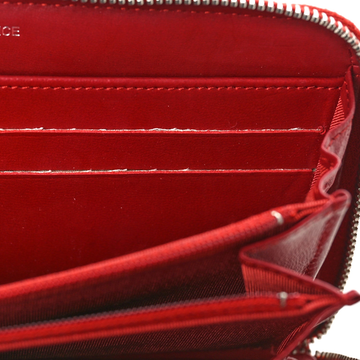 Chanel Lambskin Quilted Large Gusset Zip Around Wallet Red 10 of 11