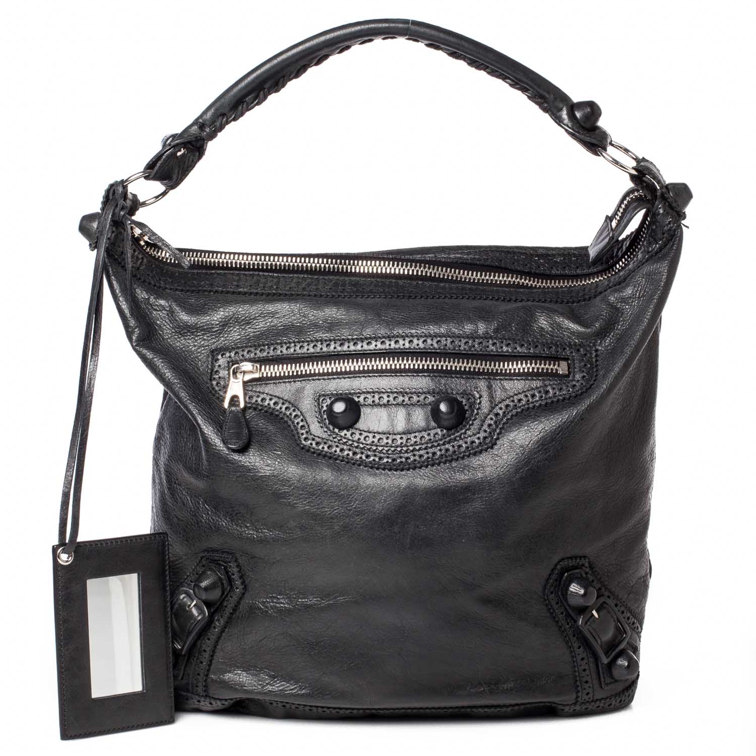 Balenciaga Agneau Giant Brogues Hardware Day Hobo Black 1 of 10
