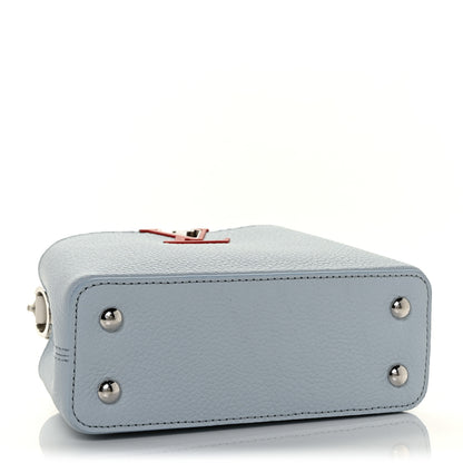 Louis Vuitton Taurillon Capucines Mini Light Blue White Red 4 of 10