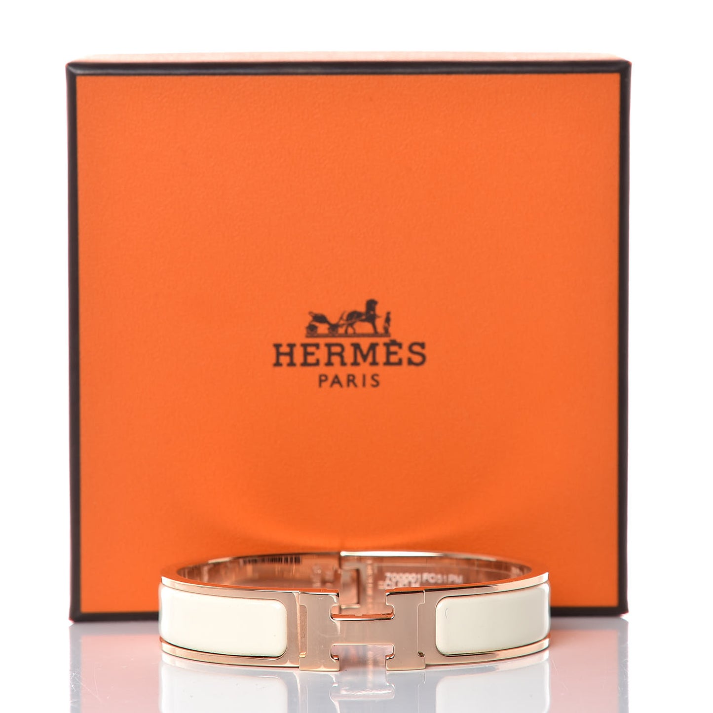 Enamel Narrow Clic Clac H Bracelet PM Craie