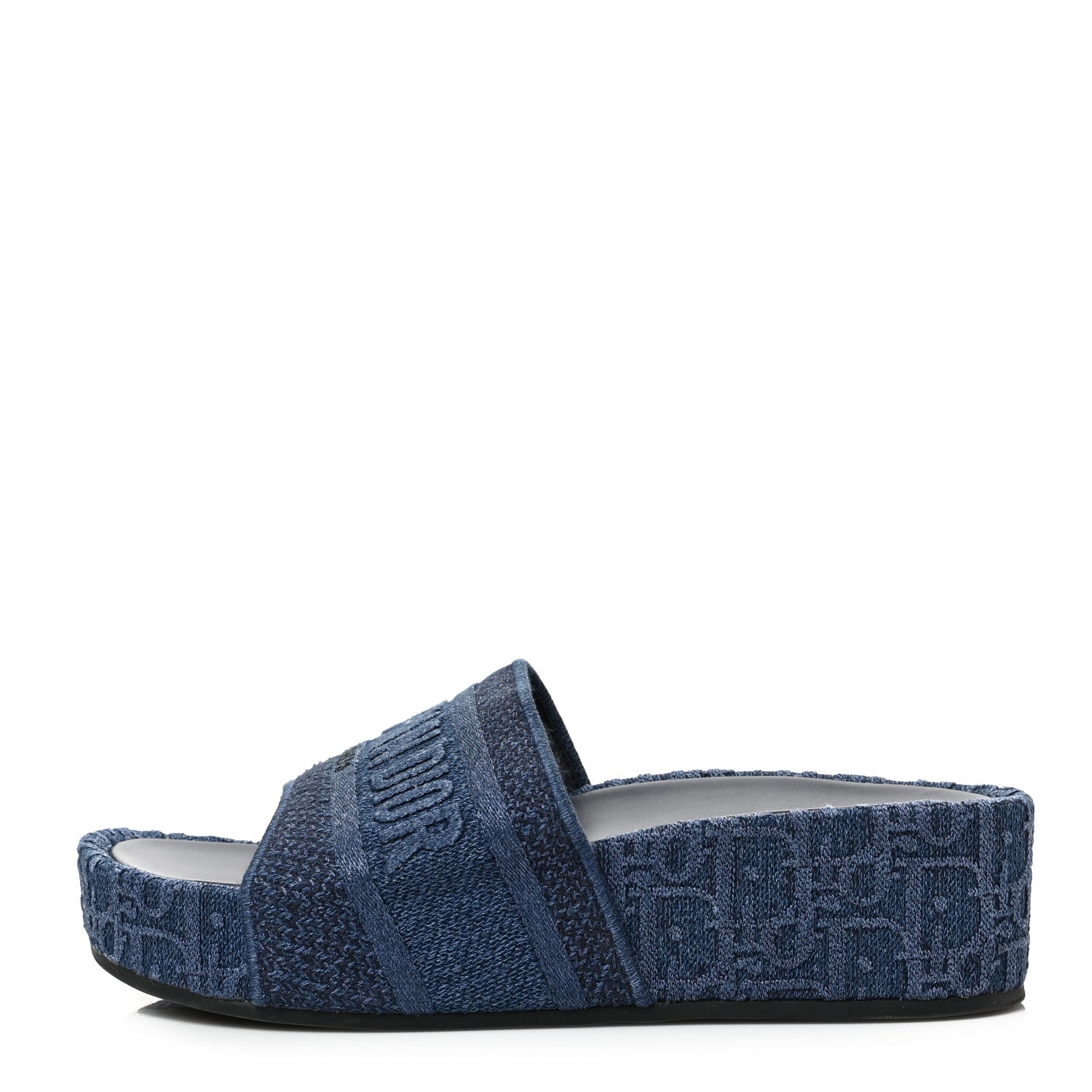 Christian Dior Oblique Denim D-Way Platform Sandal 39 Blue 1 of 7
