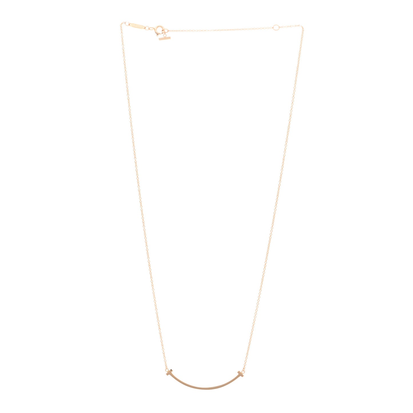 18K Rose Gold Small T Smile Pendant Necklace
