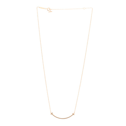 Tiffany 18K Rose Gold Small T Smile Pendant Necklace 3 of 4
