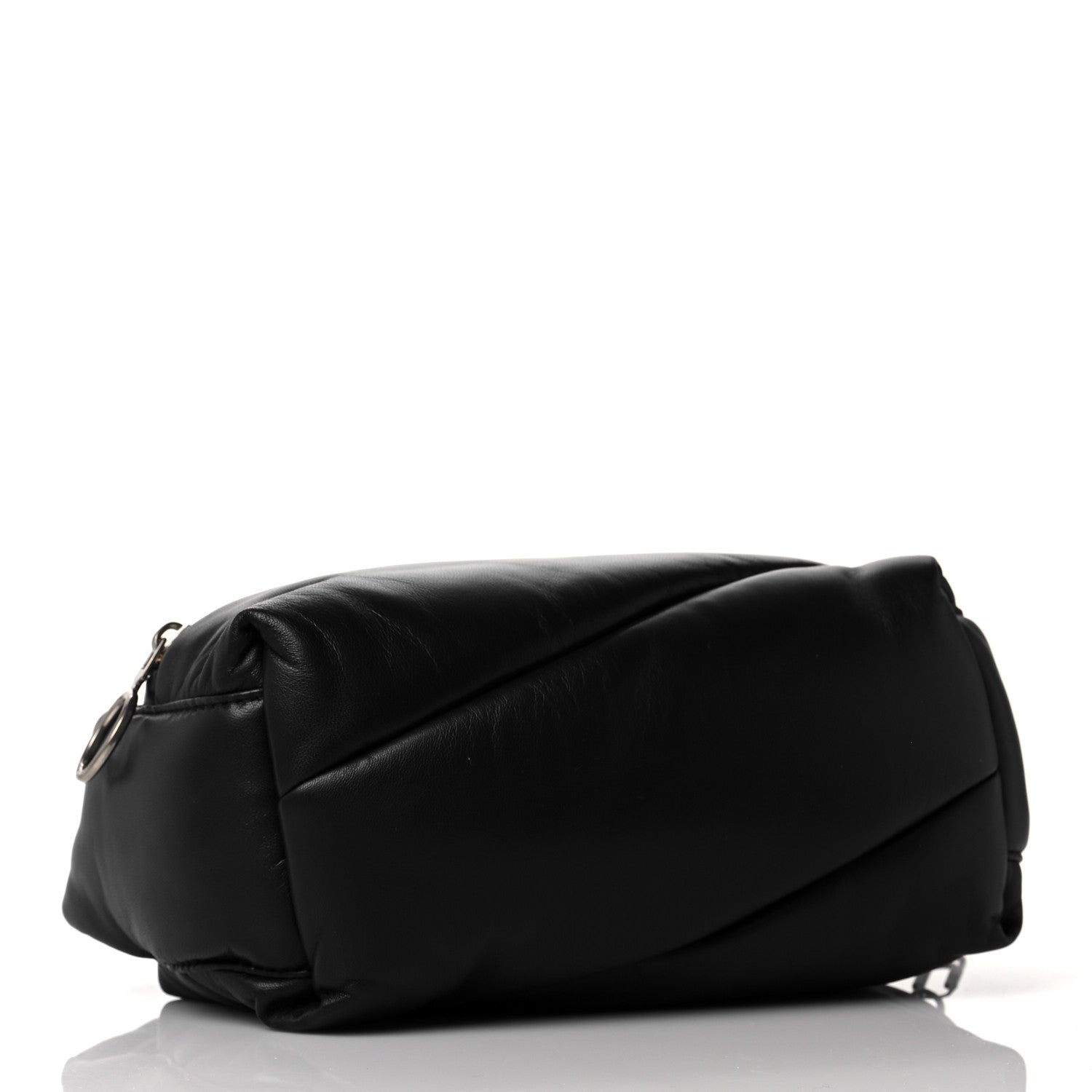 Off-White Calfskin Puffy Pump Pouch Crossbody Bag Black 4 of 10