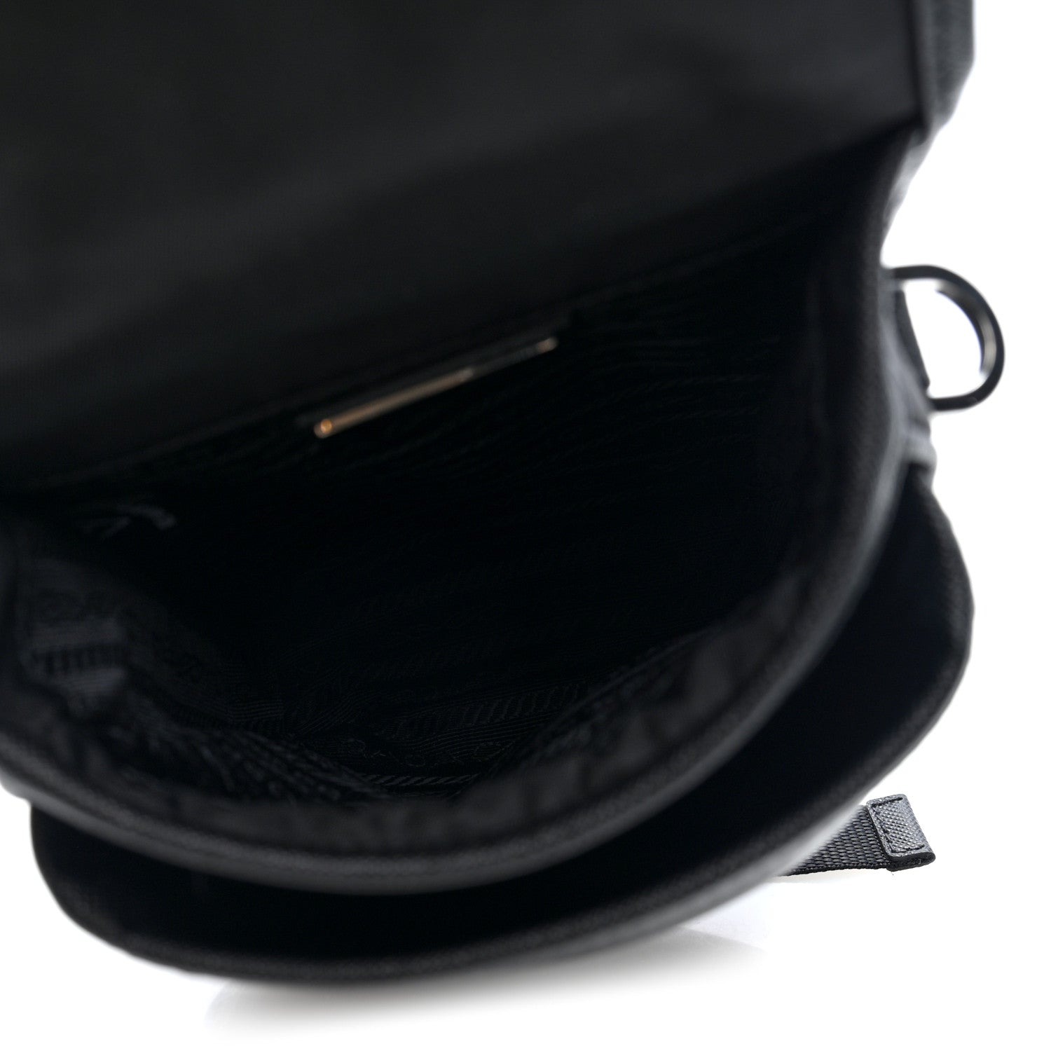 Prada Re-Nylon Saffiano Mini Pocket Single Snap Buckle Messenger Bag Black 4 of 8