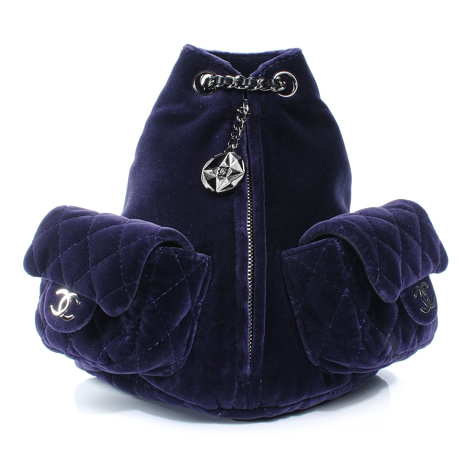 Chanel Velvet Mini Backpack Plum 1 of 8