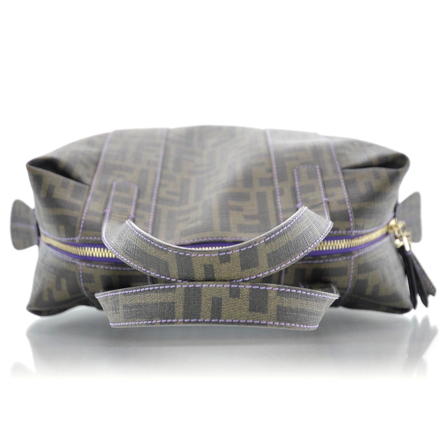 Fendi Zucca Spalmati Bowler Tobacco Viola 5 of 10