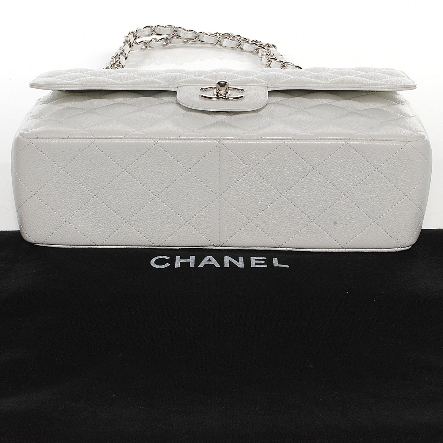 Caviar Jumbo Double Flap White