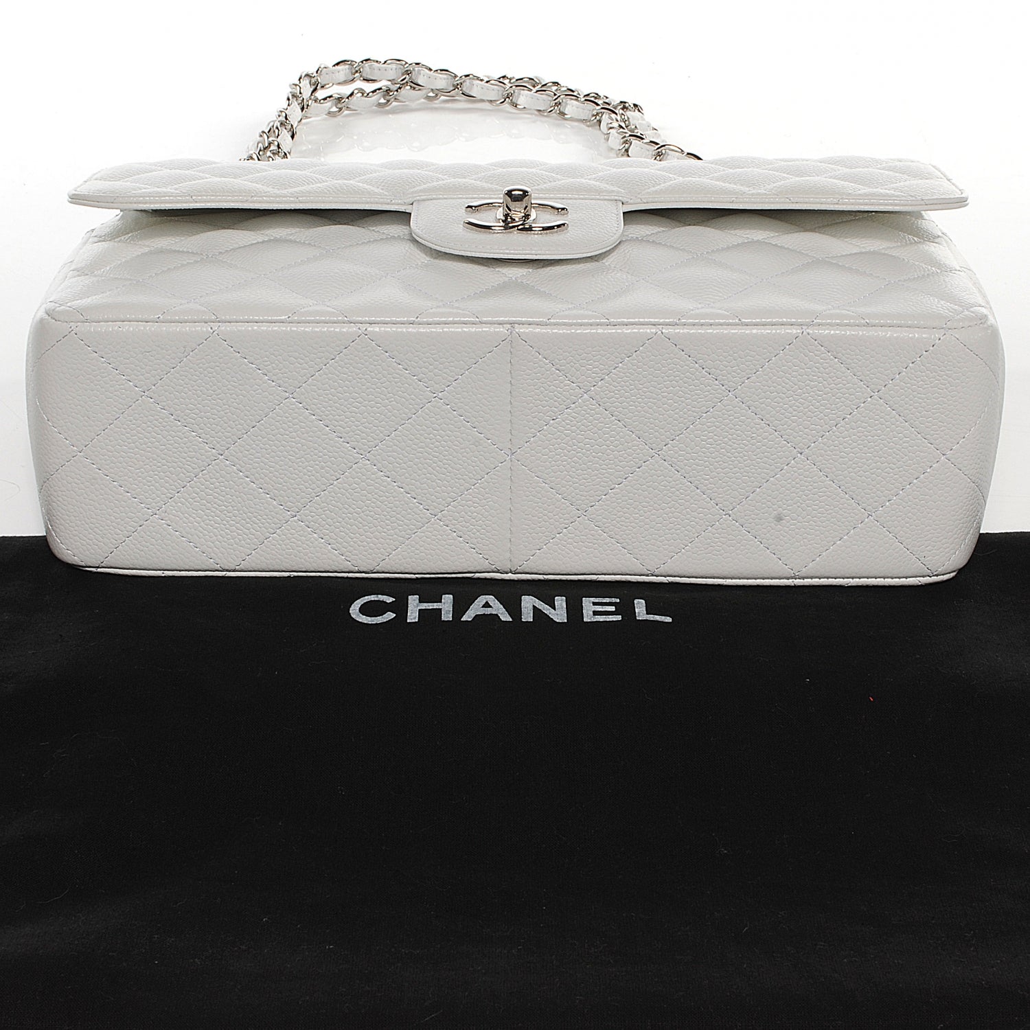 Chanel Caviar Jumbo Double Flap White 12 of 12