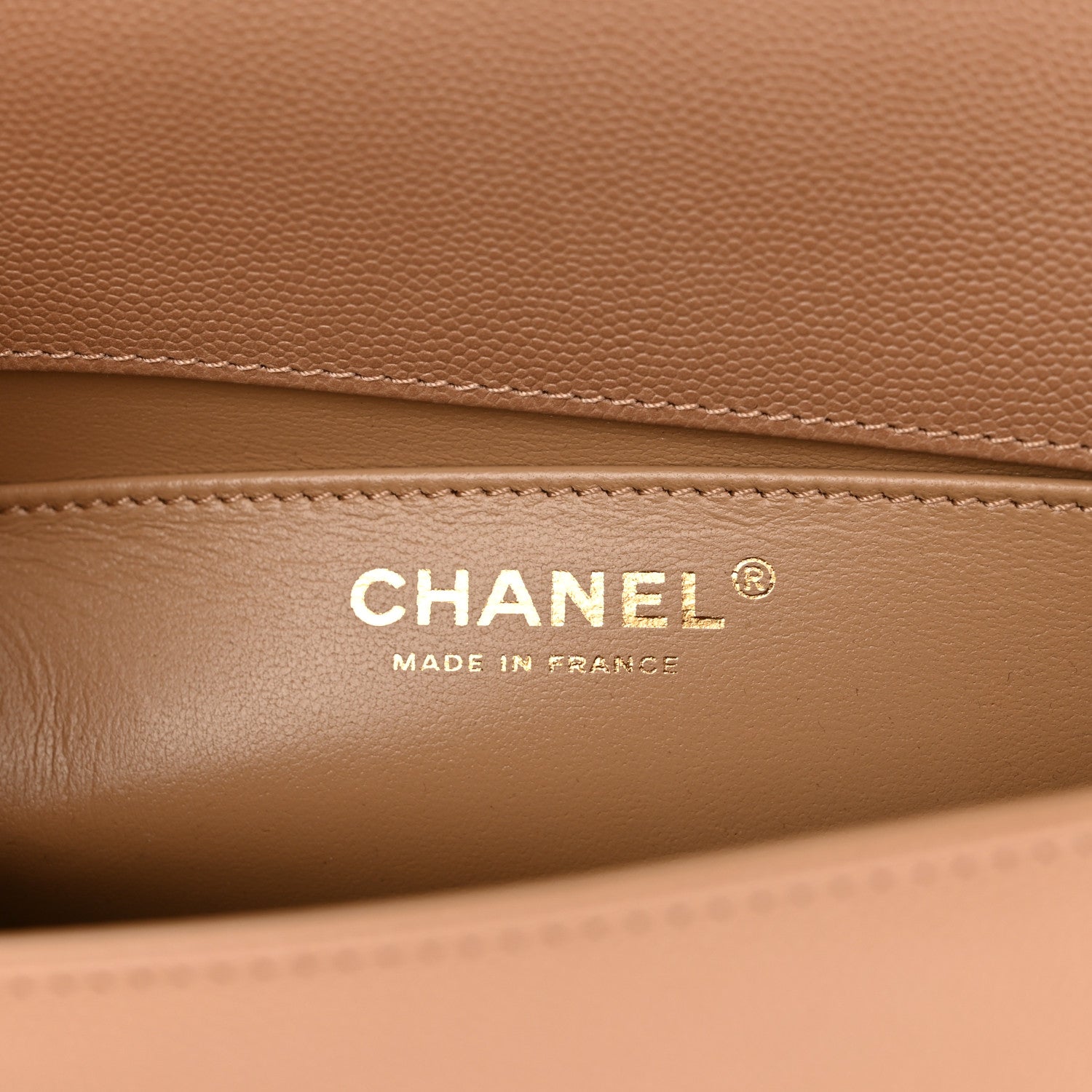 Chanel Caviar Chevron Quilted Medium Boy Flap Dark Beige 6 of 11