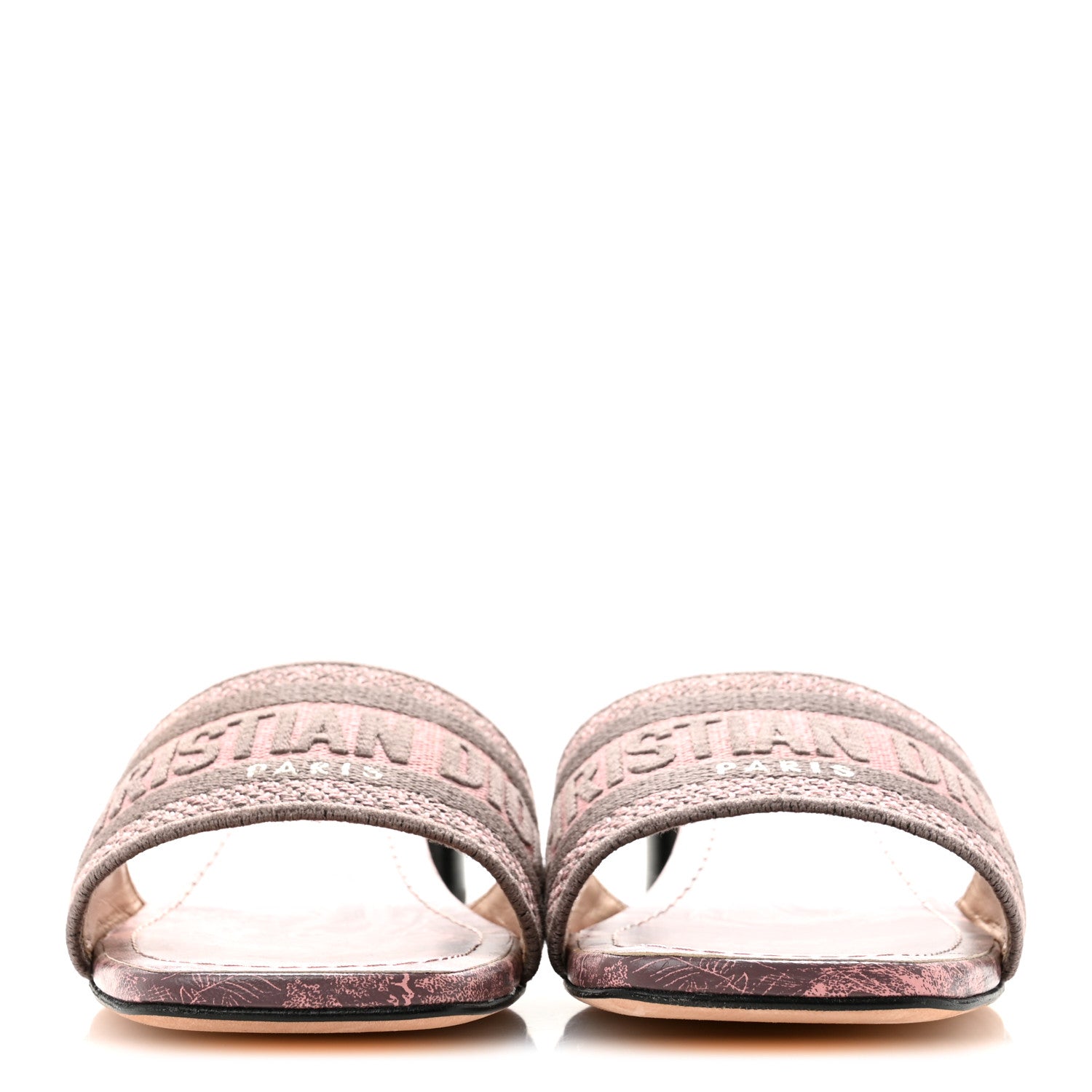 Christian Dior Canvas Toile De Jouy Embroidered Dway 35mm Slide Sandals 38.5 Quartz Grey 3 of 10