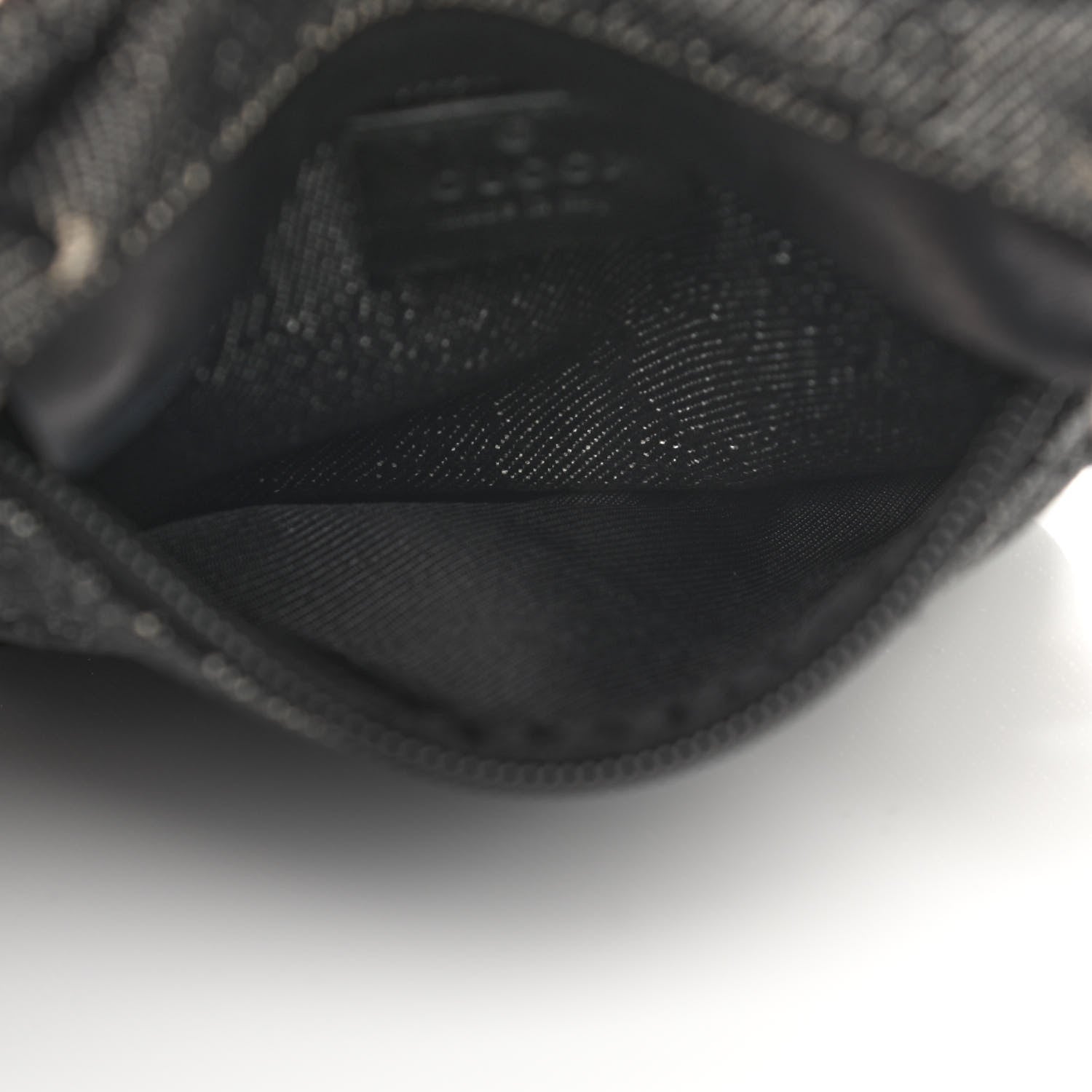 Gucci Denim Monogram Double Pocket Belt Bag Black 13 of 31