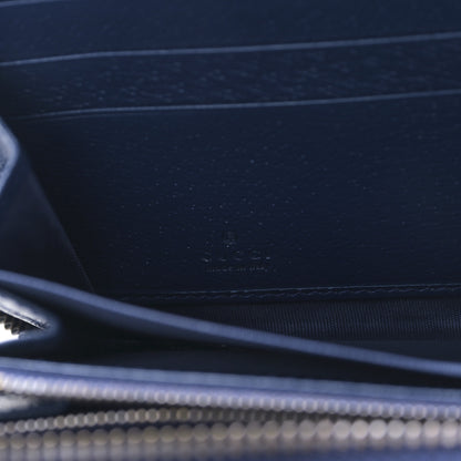 Gucci Wonka Grain Calfskin Diana Zip Around Continental Wallet Navy 7 of 9