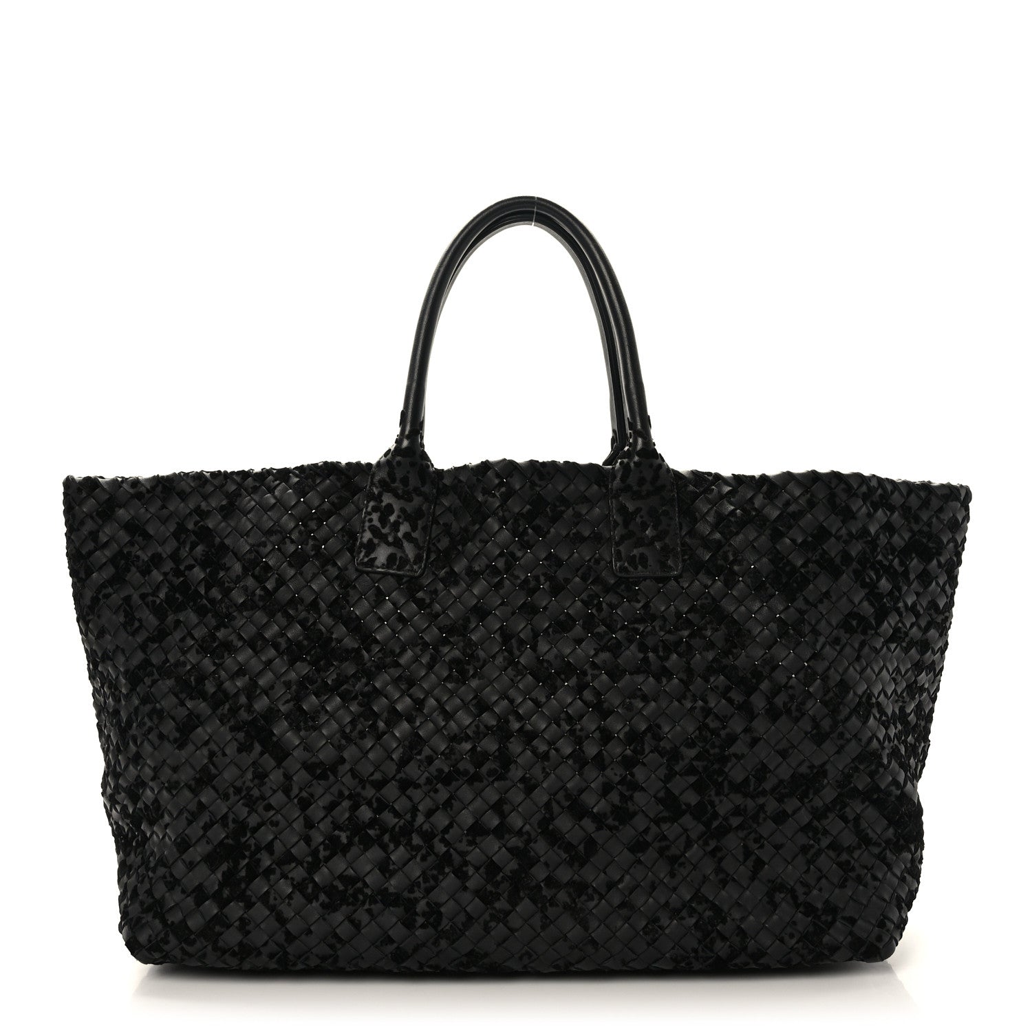Bottega Veneta Nappa Velours Intrecciato Large Cabat Black 1 of 10