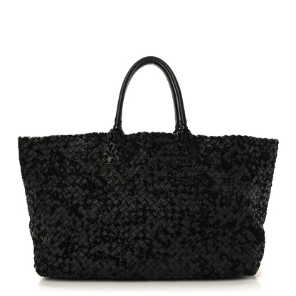 Bottega Veneta Nappa Velours Intrecciato Large Cabat Black 1 of 10
