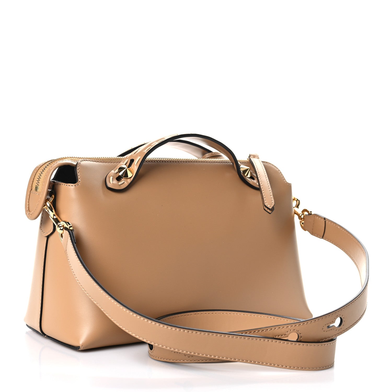 Fendi Vitello King Elaphe Python Print Logo Medium By The Way Boston Bag Miele Scuro Makeup 4 of 9