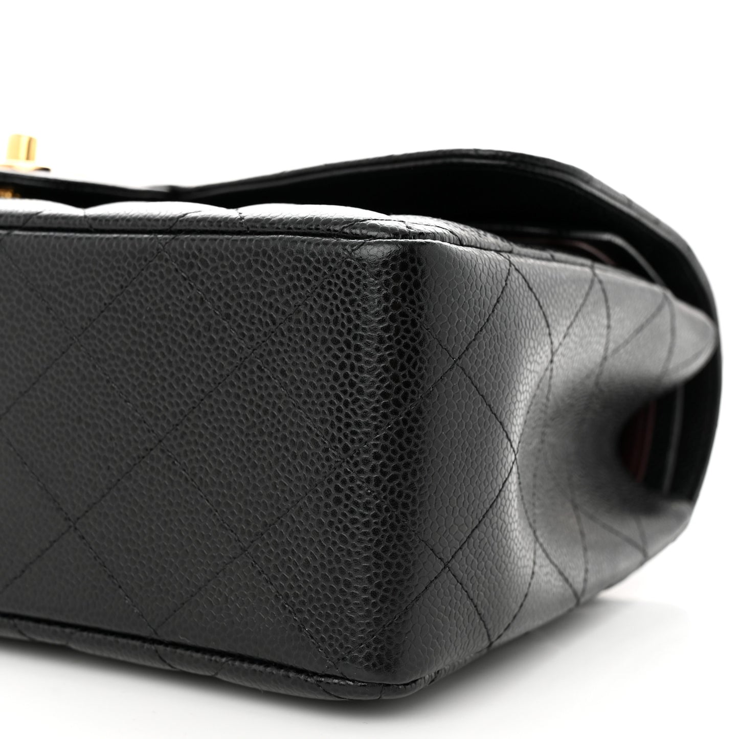 Caviar Quilted Jumbo Double Flap Black