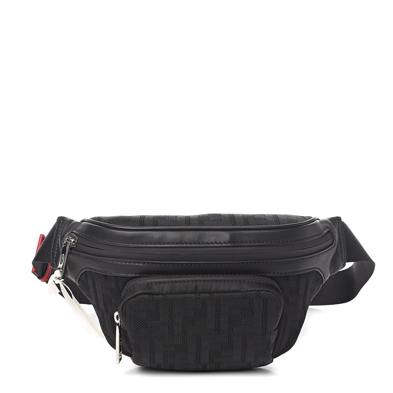Fendi Neoprene Mesh Vitello Grace FF Pocket Belt Bag Black 1 of 9