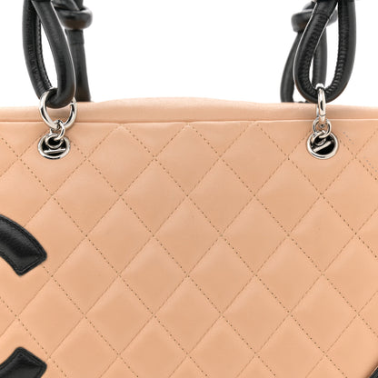 Chanel Calfskin Quilted Large Cambon Bowler Beige Black 8 of 15
