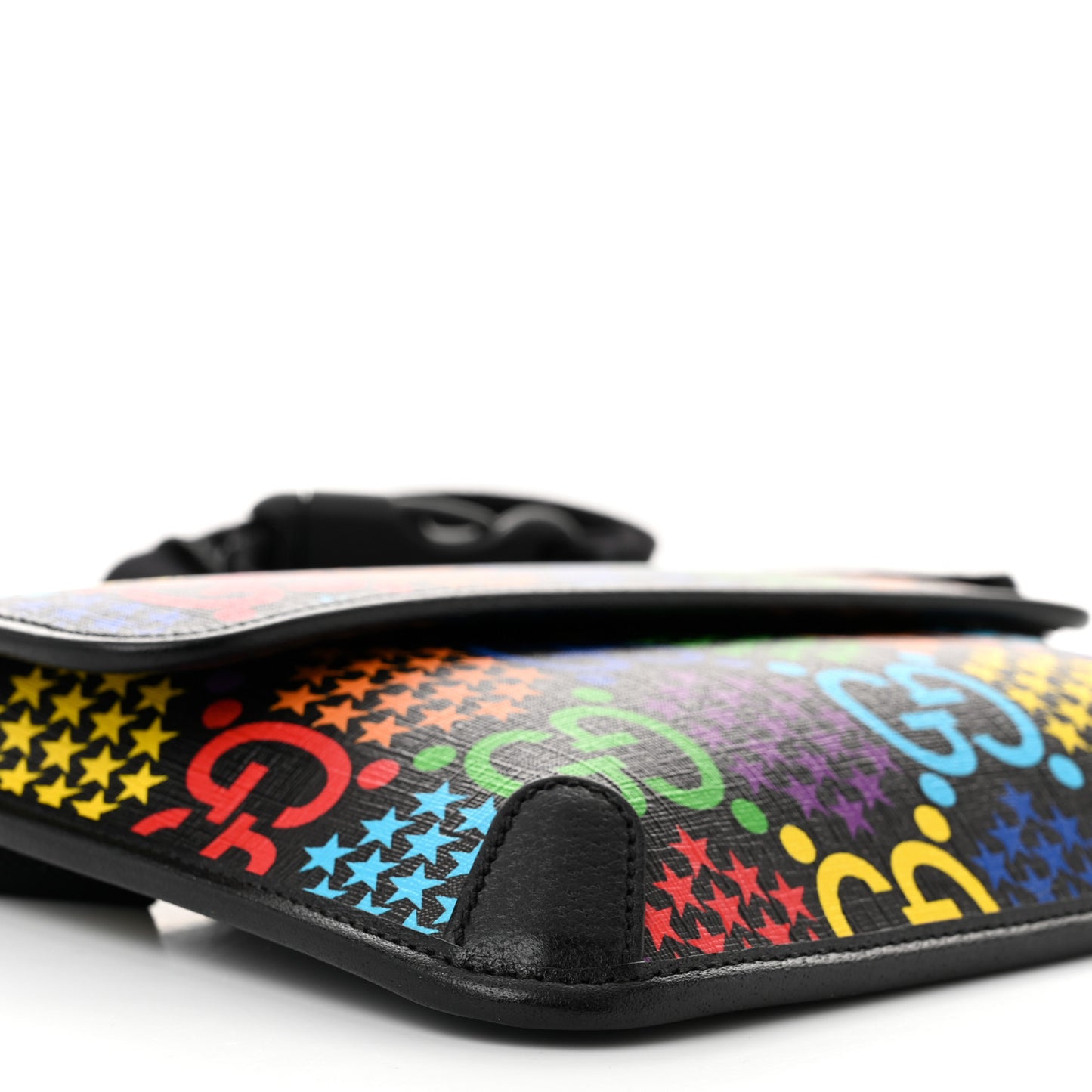 GG Supreme Monogram Psychedelic Slim Belt Bag Black