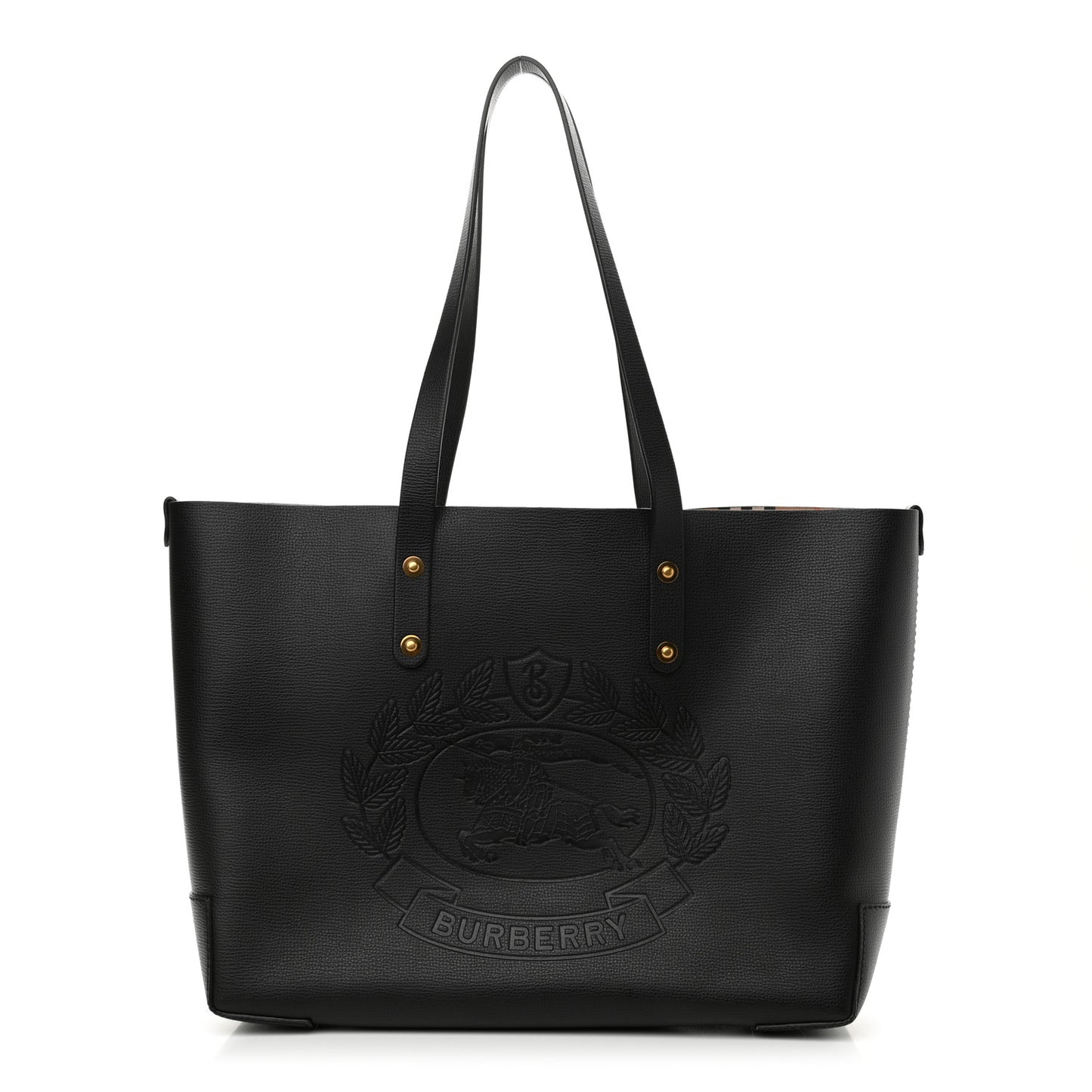 Calfskin Embossed Crest Medium Tote Black